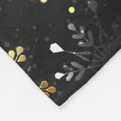 Xmas Golden Snowflakes op zwarte achtergrond Fleece Deken (Hoek)
