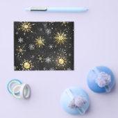 Xmas Golden Snowflakes op zwarte achtergrond Flyer (Enkel)