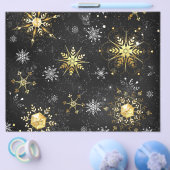 Xmas Golden Snowflakes op zwarte achtergrond Flyer (Enkel)
