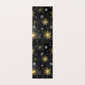 Xmas Golden Snowflakes op zwarte achtergrond Kaart (Buitenkant ongevouwen)