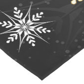 Xmas Golden Snowflakes op zwarte achtergrond Korte Tafelloper (Hoek)