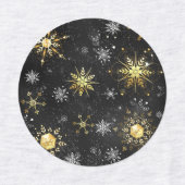 Xmas Golden Snowflakes op zwarte achtergrond Labels (Design 1)