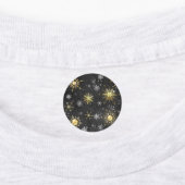 Xmas Golden Snowflakes op zwarte achtergrond Labels (Aangebracht)
