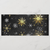 Xmas Golden Snowflakes op zwarte achtergrond Menu (Voorkant)