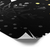 Xmas Golden Snowflakes op zwarte achtergrond Poster (Hoek)