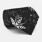 Xmas Golden Snowflakes op zwarte achtergrond Stropdas (Opgerold)