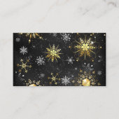 Xmas Golden Snowflakes op zwarte achtergrond Visitekaartje (Voorkant)