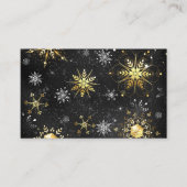 Xmas Golden Snowflakes op zwarte achtergrond Visitekaartje (Voorkant)