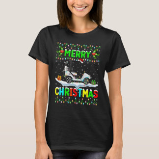 Xmas Golf Cart Lighting Santa Hat Merry Kerstmis T-shirt