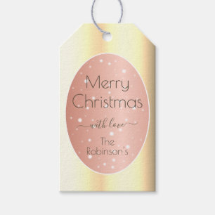 Xmas Goud Roze Koele Kalligrafie Script handtekeni Cadeaulabel