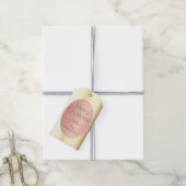 Xmas Goud Roze Koele Kalligrafie Script handtekeni Cadeaulabel (Met Touw)