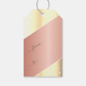 Xmas Goud Roze Koele Kalligrafie Script handtekeni Cadeaulabel (Achterkant)