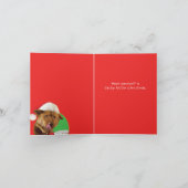 Xmas Grappige Kat en Hond - Denk dat de Kerstman h Feestdagen Kaart (Binnen)