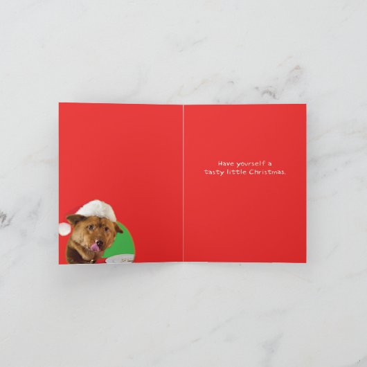 Xmas Grappige Kat en Hond - Denk dat de Kerstman h Feestdagen Kaart (Binnen)