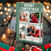 Xmas Green Doodles 5 Photo Family Merry Christmas Fotoblokken