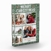 Xmas Green Doodles 5 Photo Family Merry Christmas Fotoblokken (Links)