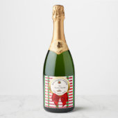 XMAS green & red numbers zero original Sparkling Wijnetiket (Voorkant)
