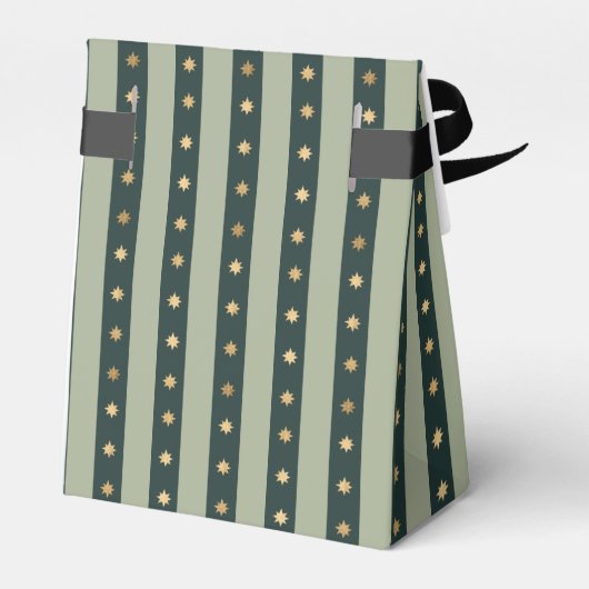 Xmas Green stripe Holiday Noel Christmas Wrapping Bedankdoosjes (Achterkant)