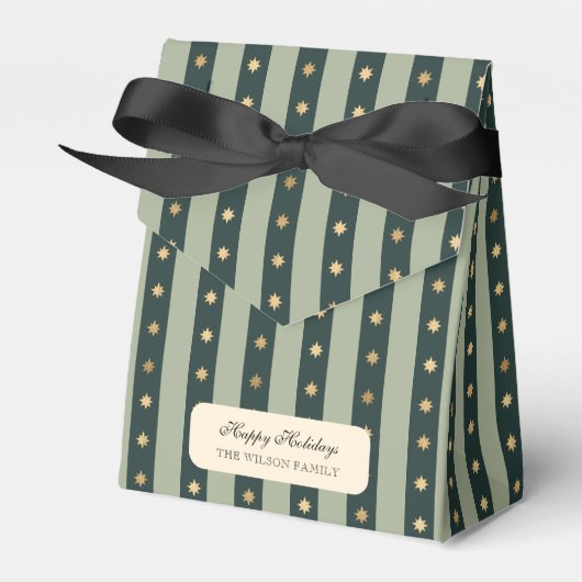 Xmas Green stripe Holiday Noel Christmas Wrapping Bedankdoosjes (Voorkant Zijde)