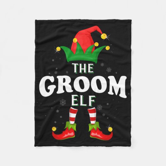 Xmas Groom Elf Familie Matching Kerstmis Pyjama Fleece Deken (Voorkant)