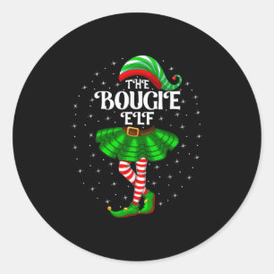 Xmas Group Matching Vrouwen Meisjes De Bougie Elf  Ronde Sticker