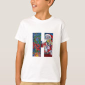 XMAS H LETTER/SANTA CLAUS MET VIOLIN MONOGRAM T-SHIRT (Voorkant)