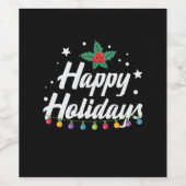 Xmas Happy Holliday Wijn Etiket (Enkel label)