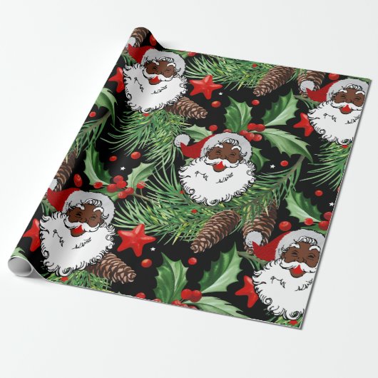 xmas heilige santa claus cadeaupapier (Uitgerold)