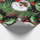 xmas heilige santa claus cadeaupapier (Hoek)