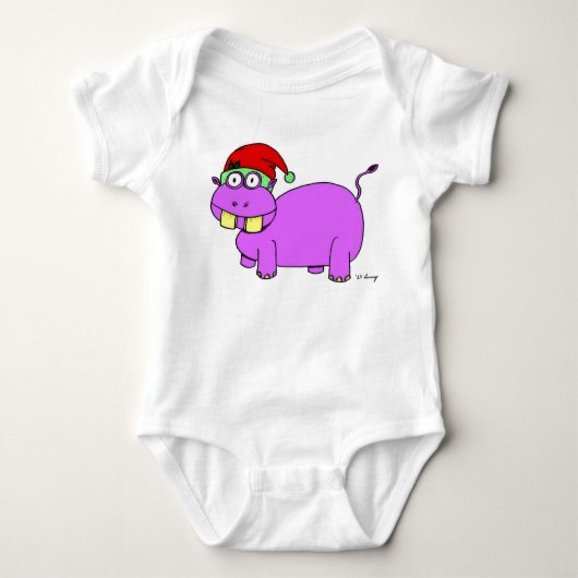 Xmas Hippo Baby Creeper Romper (Voorkant)