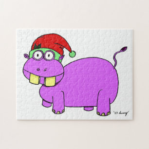 Xmas Hippo Puzzle Legpuzzel
