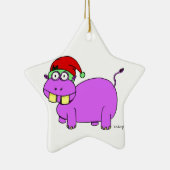 Xmas Hippo Star Ornament - Rood (Rechts)