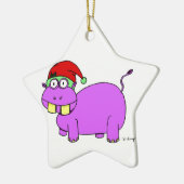 Xmas Hippo Star Ornament - Rood (Links)