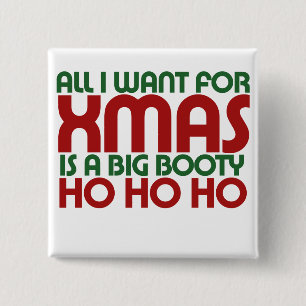 Xmas ho ho ho ho ho humor vierkante button 5,1 cm