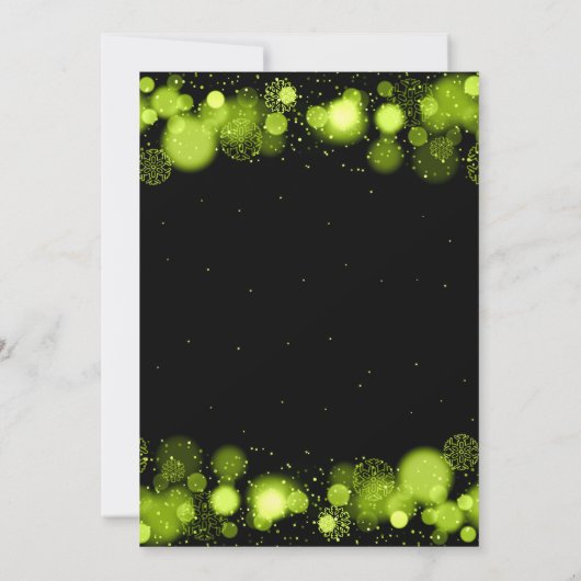 Xmas Holiday Dinner Party Winter Silver Bow Green  Kaart (Achterkant)