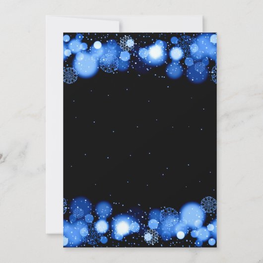 Xmas Holiday Dinner Party Winter Silver Bow Navy Kaart (Achterkant)