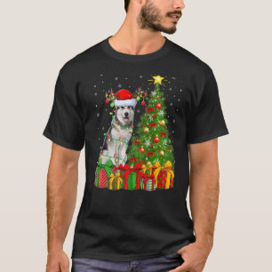 Xmas Holiday Licht Santa Alaskan Malamute Dog Chr. T-shirt