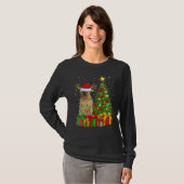 Xmas Holiday Light Santa Brussels Griffon Dog Chri T-shirt (Voorkant volledig)