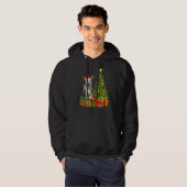 Xmas Holiday Lights Santa Bearded Collie Dog Chris Hoodie (Voorkant volledig)