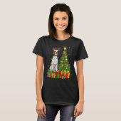 Xmas Holiday Lights Santa English Pointer Dog Chri T-shirt (Voorkant volledig)