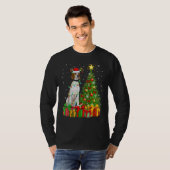 Xmas Holiday Lights Santa English Pointer Dog Chri T-shirt (Voorkant volledig)