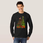 Xmas Holiday Lights Santa Newfoundland Dog Christm T-shirt (Voorkant volledig)