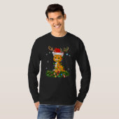 Xmas Holiday Reindeer Hat Santa Cheetah Christmas  T-shirt (Voorkant volledig)