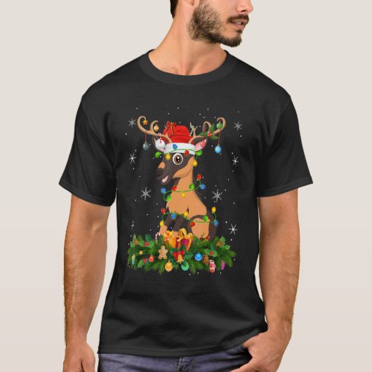 Xmas Holiday Reindeer Hat Santa Goat Christmas T-shirt (Voorkant)