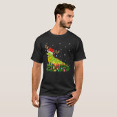 Xmas Holiday Reindeer Hat Santa Iguana Christmas T-shirt (Voorkant volledig)