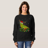 Xmas Holiday Reindeer Hat Santa Iguana Christmas Trui (Voorkant volledig)