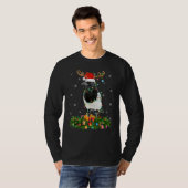 Xmas Holiday Reindeer Hat Santa Magpie Bird Christ T-shirt (Voorkant volledig)