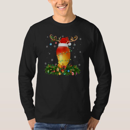 Xmas Holiday Reindeer Hat Santa Mango Christmas   T-shirt (Voorkant)