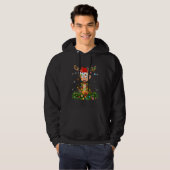 Xmas Holiday Reindeer Hat Santa Monkey Christmas Hoodie (Voorkant volledig)