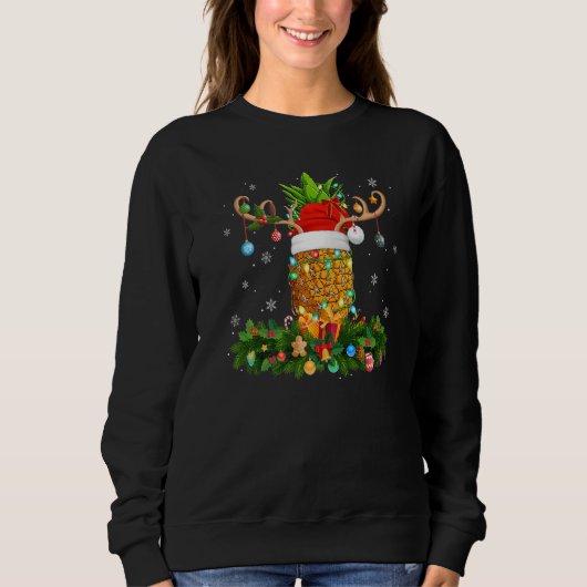Xmas Holiday Reindeer Hat Santa Pineapple Fruit Ch Trui (Voorkant)